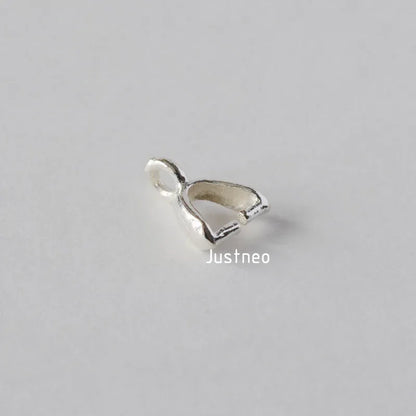 Solid 925 Sterling Silver Small Pinch Clip Bail Pendant Clasps Connector, jewelry DIY silver findings/components