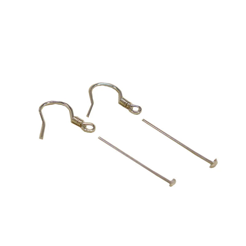 1Pair 925 Sterling Silver Earrling Settings Diy Jewelry Making Components For Round Beads Findings