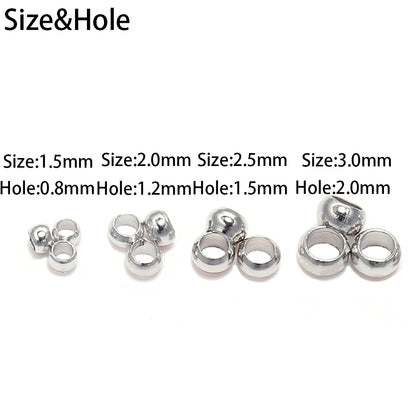 Kugel-Quetschperlen, 1,5–3 mm, 500 Stück