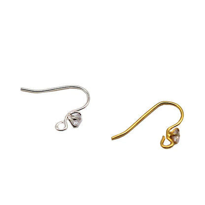 1Pair Solid 925 Sterling Silver Earring Hooks with Stones for Jewelry Making Accessories DIY Finding Components