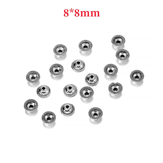 Tibetan Antique Round Flower Bead Caps, 50pcs