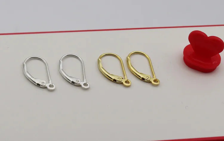 Solid 925 Sterling Silver French Hooks Earring Wire Leverback Hinged with Open Jump Ring DIY Jewelry Finding Snap Makings