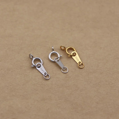 1Set Solid 925 Sterling Silver Double Hole Tag Clasp End Sring Necklace DIY Connector Bracelet String Components Finding