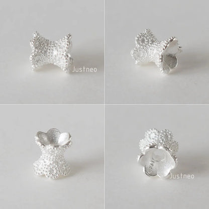 925 Sterling Silver Double Side Flower Beads Caps Spacer Beads for DIY Bracelet Necklace Jewelry Making