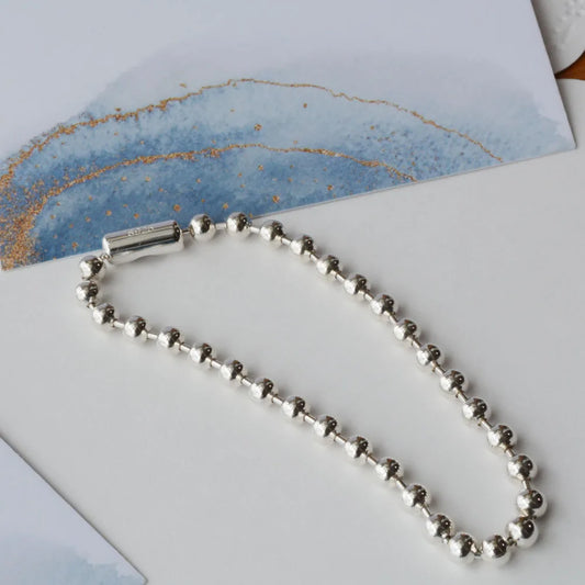 JustNeo Solid 925 Sterling Silver Ball Chain Bracelet and Anklet,Basic Chains for Pendants Charms