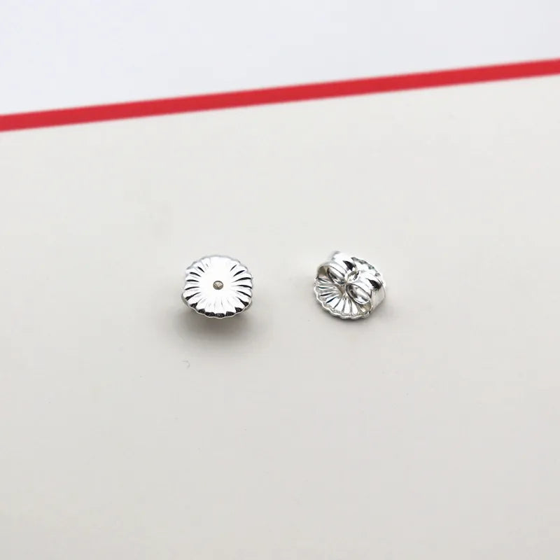 1Pair Solid 925 Sterling Silver Earnut 6mm Butterfly Earring Back Studs Stopper Ear Friction for Jewelry DIY Making 1 Pair