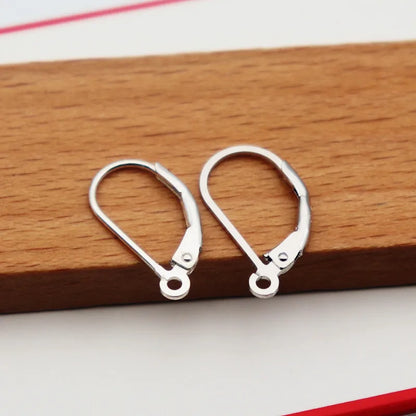 Solid 925 Sterling Silver French Hooks Earring Wire Leverback Hinged with Open Jump Ring DIY Jewelry Finding Snap Makings