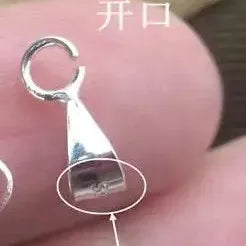 1 Piece Solid 925 Sterling Silver Pendant Connector Slider Bail Clasp with Open Jump Ring DIY Jewelry Finding Components Making