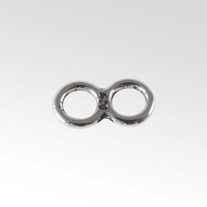925 Sterling Silver Figure 8 Double Ring Connector Links, Oxidized Silver Double Ring Chain End Connector