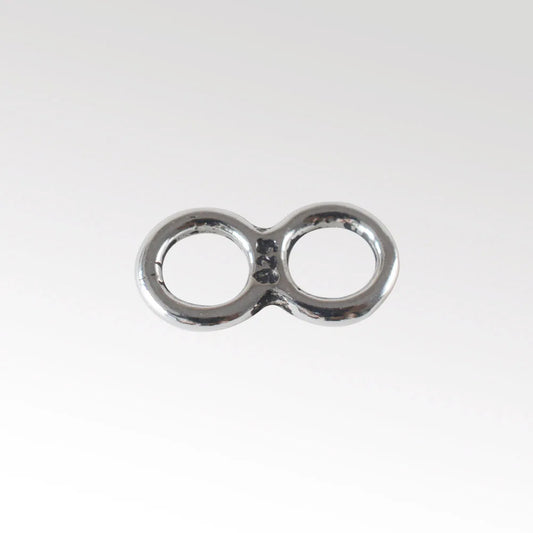 925 Sterling Silver Figure 8 Double Ring Connector Links, Oxidized Silver Double Ring Chain End Connector
