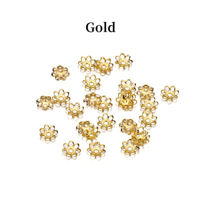 6mm Hollow Flower Metal Spacer Bead Caps, 600pcs