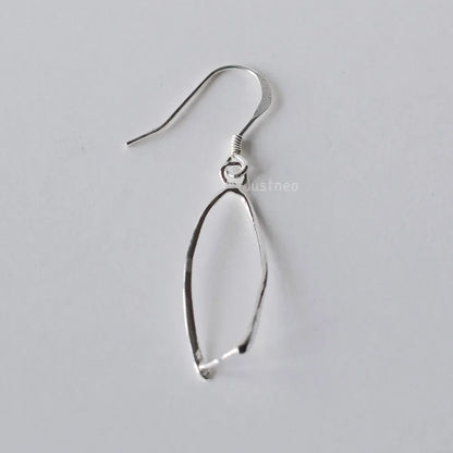 Solid .925 Sterling Silver Fish Hook Ear Wires with Pinch Bails, Silver Pendant Clasp Earring Hooks for DIY Jewelry Making