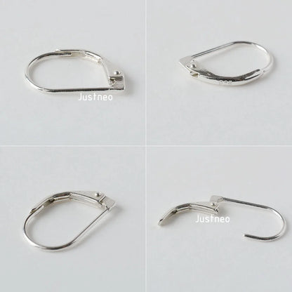 Solid 925 Sterling Silver Hinged French Leverback Eearwire Hook Findings , snap hook for Earring Jewelry DIY