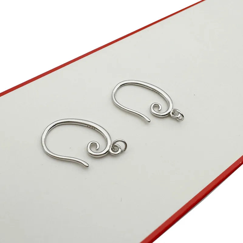 1 Pair Solid 925 Sterling Silver Earring Hooks DIY Jewelry Making Gold Color Round