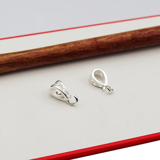 1 PCS Solid 925 Sterling Silver Bail Connector with Open Jump Slider Pendant Clasp Diy Jewelry Making Accessories