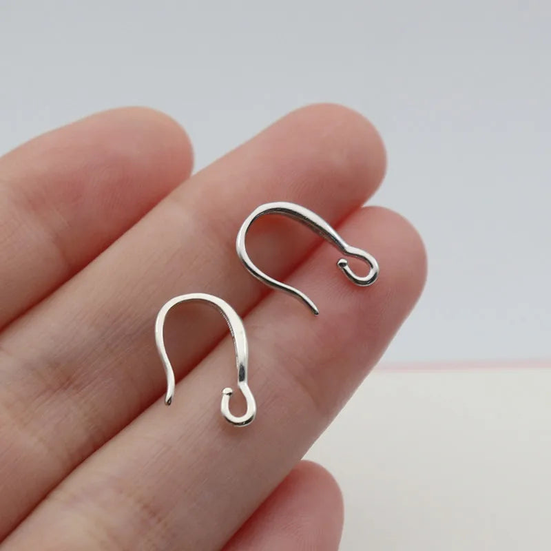 1 Pair Solid 925 Sterling Silver Earring Hook Short DIY Accessories Making Components Finding