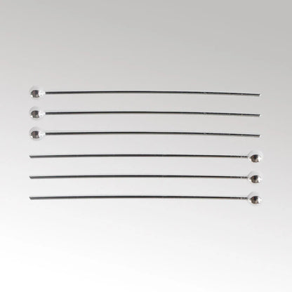 925 Sterling Silver Ball Head Pins For Jewelry Making, Silver Round Bead Head Pins, Silver Findings Head Ball Pins