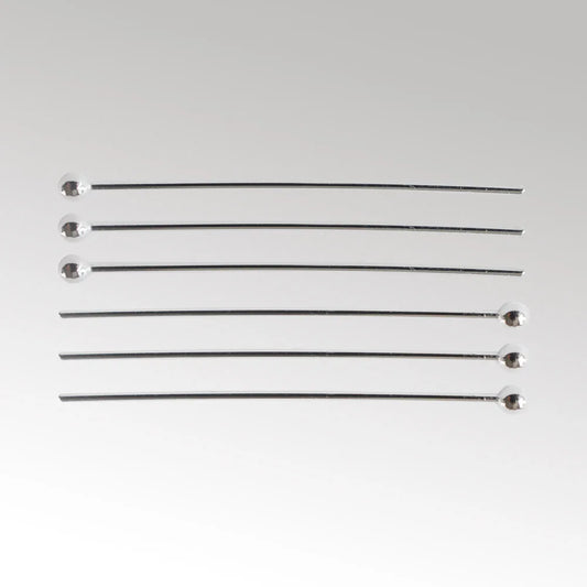 925 Sterling Silver Ball Head Pins For Jewelry Making, Silver Round Bead Head Pins, Silver Findings Head Ball Pins