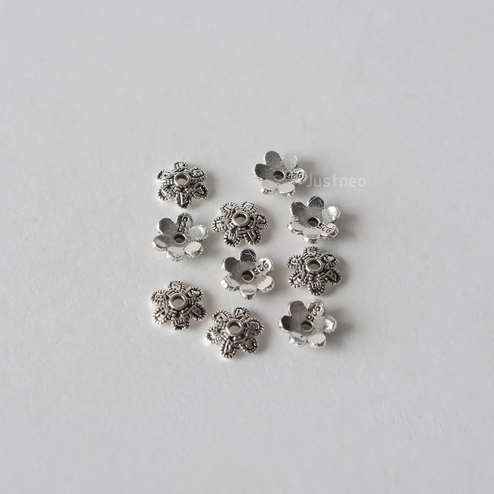solid 925 sterling silver bead cap, spacer bead caps, jewelry diy silver findings/components PA354