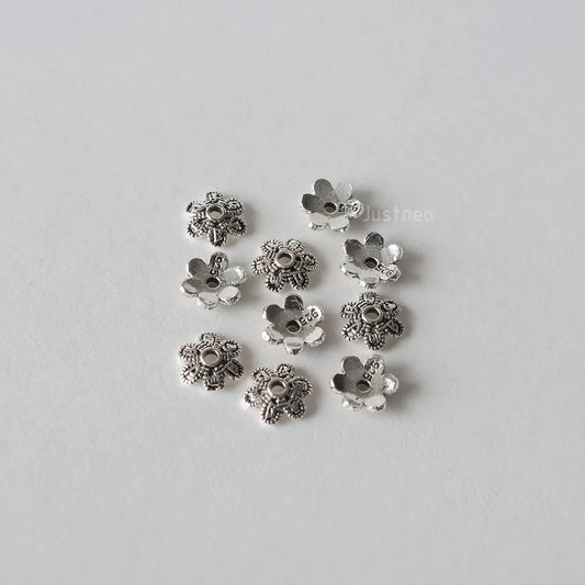solid 925 sterling silver bead cap, spacer bead caps, jewelry diy silver findings/components PA354