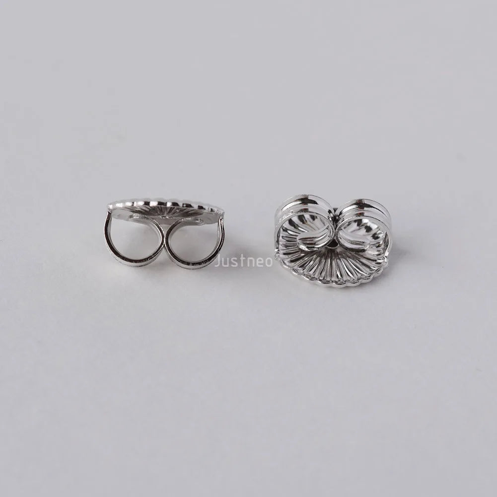 earnut,9.3mm(plain silver) solid 925 sterling silver earring backs,earring friction butterfly back stopper for earstuds