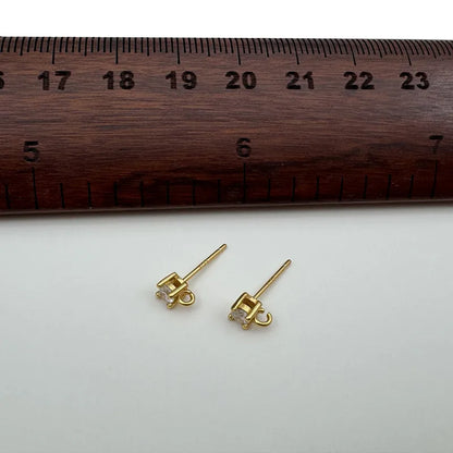 1Pair Solid 925 Sterling Silver Earring Studs with Open Jump RIng 3mm-5mm 4mm DIY Jewelry Making Accessories Finding
