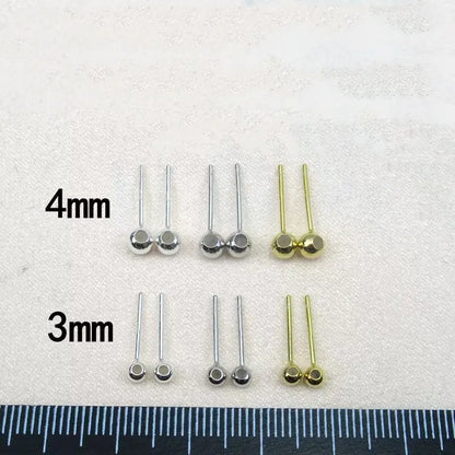 1Pair Solid 925 Sterling Silver Earring Studs Ear Post Making with Silicon Hollow for Jewelry Findings DIY Accessories