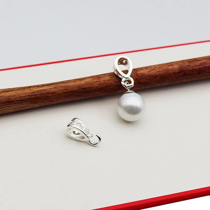 1 PCS Solid 925 Sterling Silver Bail Connector with Open Jump Slider Pendant Clasp Diy Jewelry Making Accessories