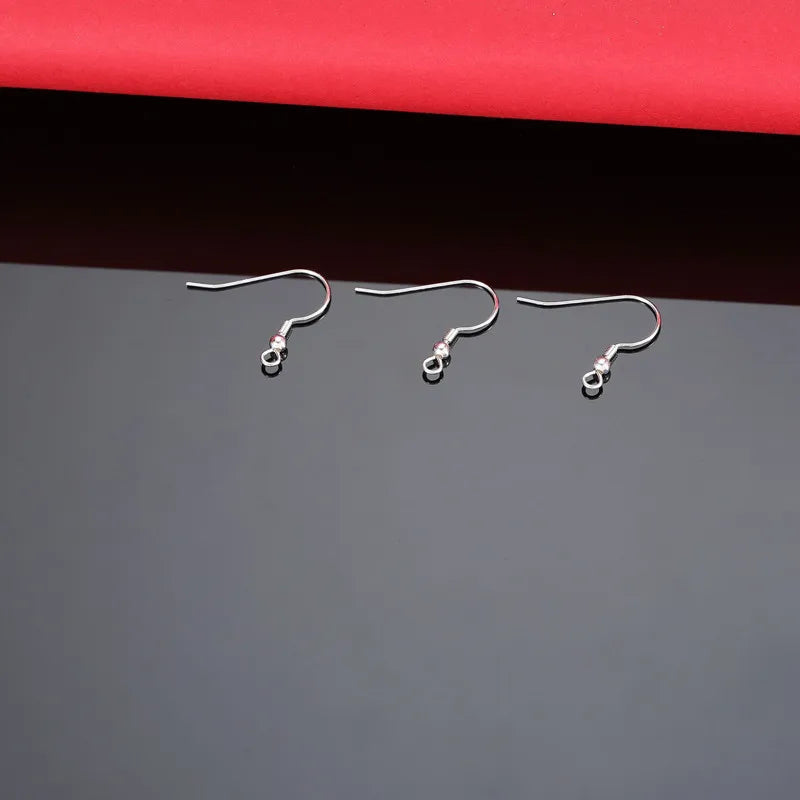 1Pair Solid 925 Sterling Silver Earring Hooks with Loop 18k Gold Color DIY Accessories Making Materials Finding