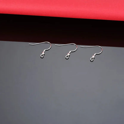 1Pair Solid 925 Sterling Silver Earring Hooks with Loop 18k Gold Color DIY Accessories Making Materials Finding