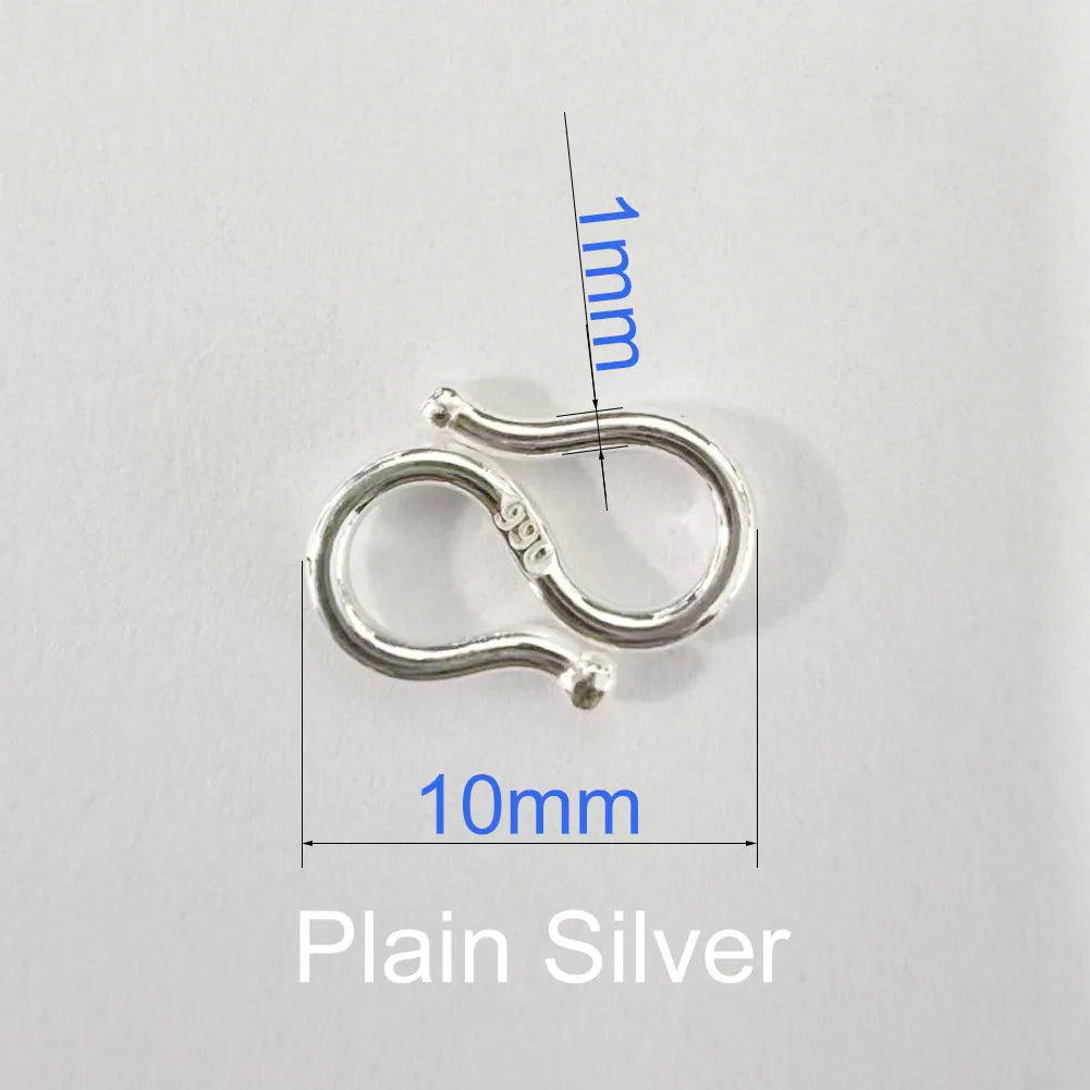 Solid 925 Sterling Silver S-shaped Clasp Hook  ,1piece