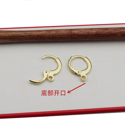 1 Pair Solid 925 Sterling Silver Round Leverback Earring Hook 18K Gold Color for Jewelry Making DIY Accessories Finding