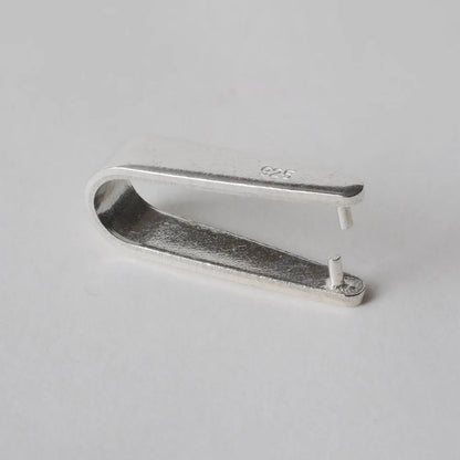 Sterling Silver Clip On Pinch in Pendant Bail Connectors Clasp Slider for Jewelry Making