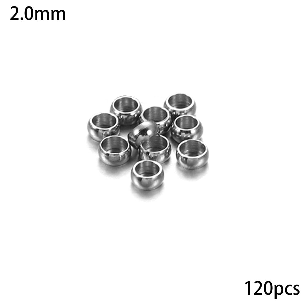 Stopper Spacer Crimp Tube Beads 1.5-4.0mm, 120-150pcs