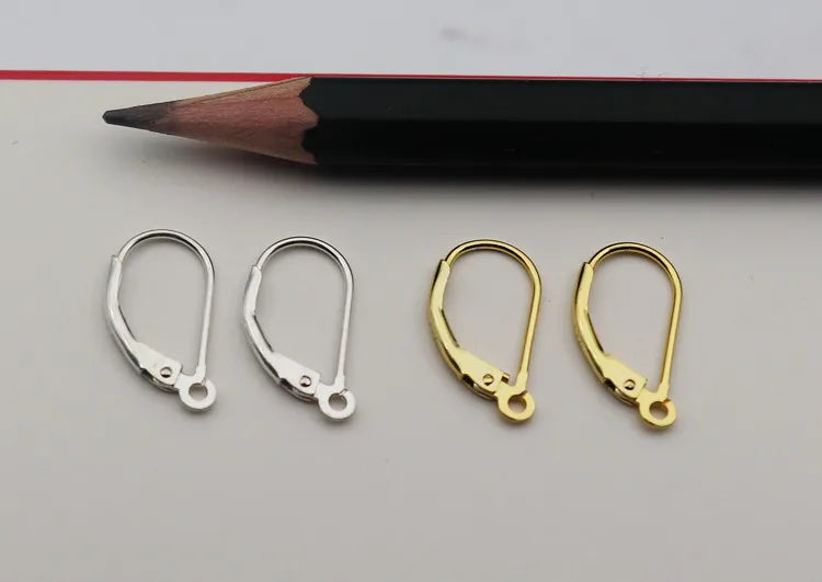 Solid 925 Sterling Silver French Hooks Earring Wire Leverback Hinged with Open Jump Ring DIY Jewelry Finding Snap Makings