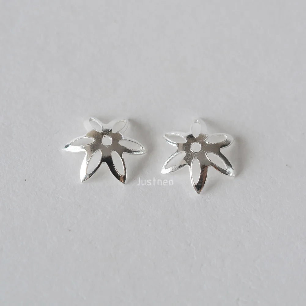 solid 925 sterling silver flower bead cap, spacer bead caps, jewelry DIY silver findings/components