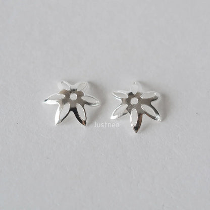 solid 925 sterling silver flower bead cap, spacer bead caps, jewelry DIY silver findings/components