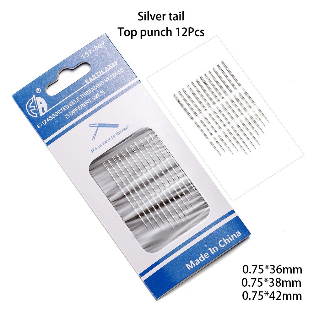 6/12pcs Side-Hole Blind Needles for Hand Sewing & Jewelry