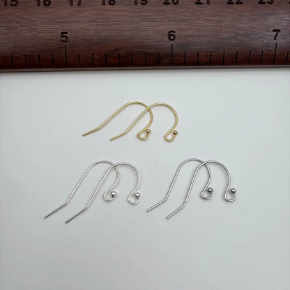 1Pair Solid 925 Sterling Silver Earring Hooks 0.6mm DIY Accessories Making Ear Hook in Various Color Components Finding