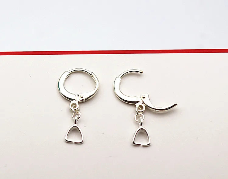 Solid 925 Sterling Silver Earring Hook Leverback Round Earwire with Open Jump Ring Connector for Jewelry Making DIY Accessories