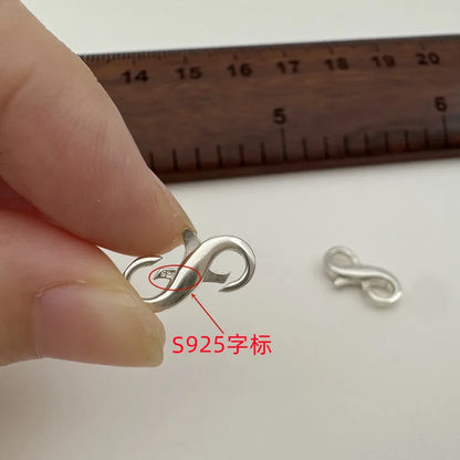 1PCS Solid 925 Sterling Silver Clasp Spring Connector Double Ended DIY Jewelry Making Accessories Finding