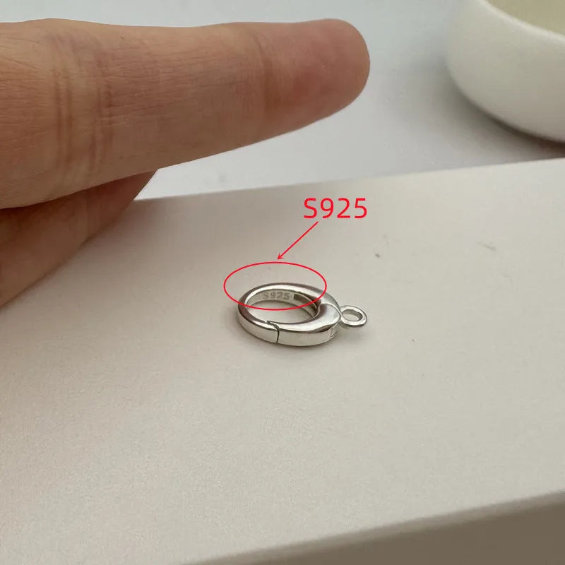 1PCS Solid 925 Sterling Silver Lobster Buckle Spring Buckle Pearl Chain Connector DIY Accessories Making Components Finding