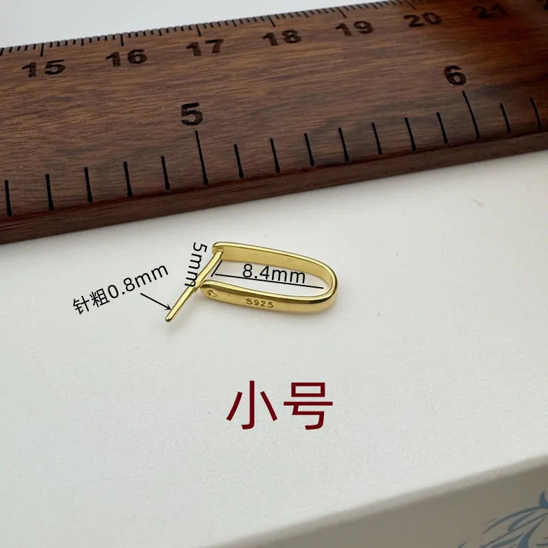 1PCS Solid 925 Sterling Silver Pendant Connector for Jade DIY Jewelry Making Buckle with Neddle Accessories