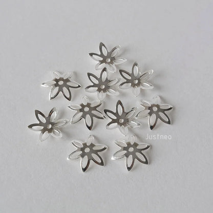 solid 925 sterling silver flower bead cap, spacer bead caps, jewelry DIY silver findings/components