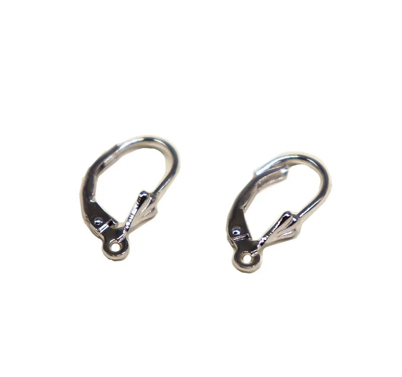 100% 925 Sterling Silver Earwire Hooks Hinged French Leverback with Open Jump Ring Snap Women DIY Original Findings