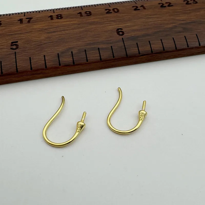 1Pair Solid 925 Sterling Silver Pear Empty Hook Earring DIY Accessories Making Semi-Finished Components Jewelry