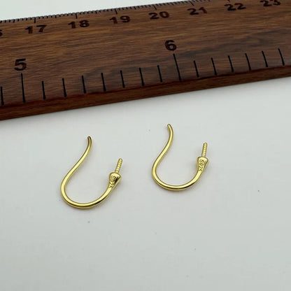 1Pair Solid 925 Sterling Silver Pear Empty Hook Earring DIY Accessories Making Semi-Finished Components Jewelry