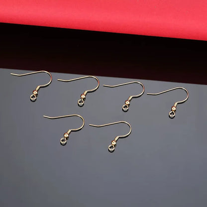 1Pair Solid 925 Sterling Silver Earring Hooks with Loop 18k Gold Color DIY Accessories Making Materials Finding