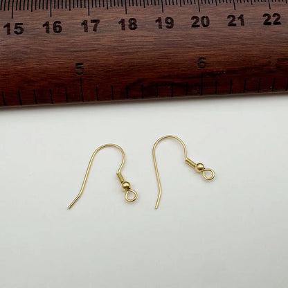 1Pair Solid 925 Sterling Silver Earring Hooks with Loop 18k Gold Color DIY Accessories Making Materials Finding