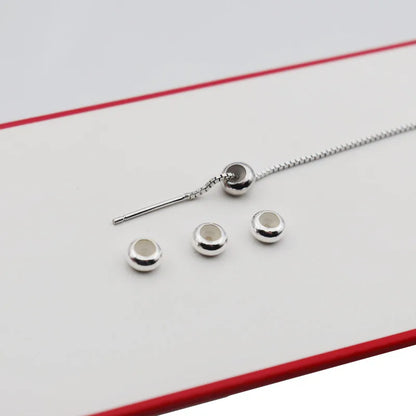 1PCS Solid 925 Sterling Silver Beads Rubber Inside Plug Telescopic DIY Jewelry Accessories Making Components Finding